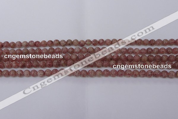 CBQ601 15.5 inches 6mm round natural strawberry quartz beads