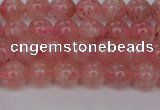 CBQ611 15.5 inches 6mm round natural strawberry quartz beads