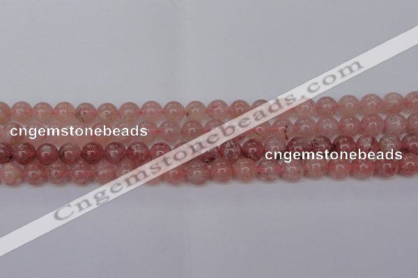 CBQ613 15.5 inches 10mm round natural strawberry quartz beads