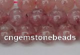 CBQ615 15.5 inches 14mm round natural strawberry quartz beads