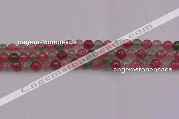 CBQ657 15.5 inches 8mm round mixed strawberry quartz beads