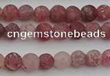 CBQ660 15.5 inches 6mm round matte strawberry quartz beads