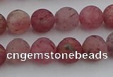 CBQ661 15.5 inches 8mm round matte strawberry quartz beads