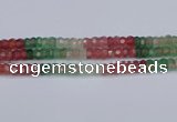 CBQ676 15.5 inches 5*9mm faceted rondelle mixed strawberry quartz beads