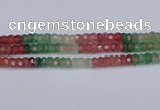 CBQ677 15.5 inches 6*11mm faceted rondelle mixed strawberry quartz beads