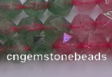 CBQ682 15.5 inches 8mm faceted nuggets mixed strawberry quartz beads