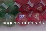 CBQ684 15.5 inches 12mm faceted nuggets mixed strawberry quartz beads