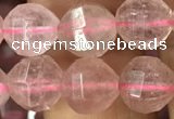 CBQ691 15.5 inches 8mm faceted round strawberry quartz beads