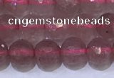 CBQ701 15.5 inches 6mmm faceted round strawberry quartz beads