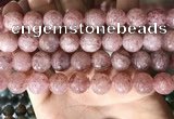 CBQ709 15.5 inches 12mm round strawberry quartz beads wholesale