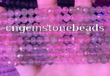 CBQ723 15.5 inches 6mm faceted round mixed strawberry quartz beads