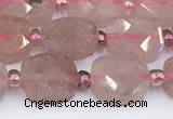 CBQ751 15.5 inches 8*10mm faceted oval strawberry quartz beads