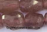 CBQ760 15 inches 10*14mm faceted nuggets strawberry quartz beads