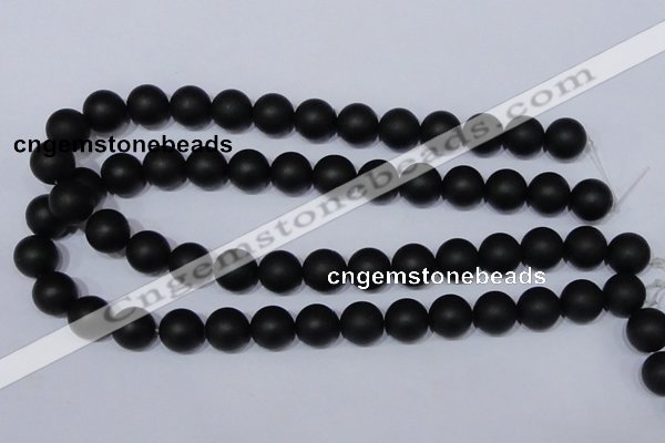 CBS05 15.5 inches 12mm round black stone beads wholesale