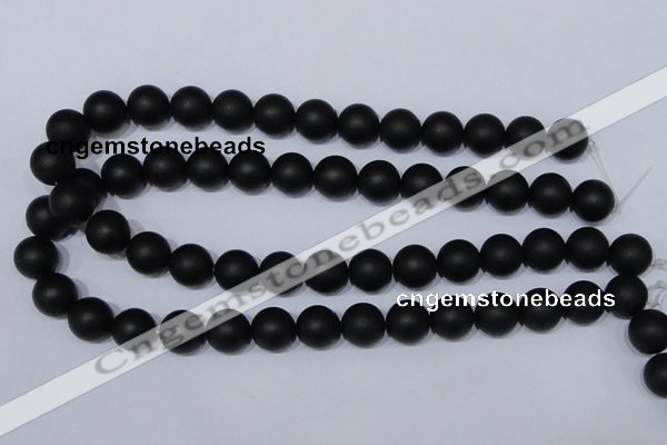 CBS06 15.5 inches 14mm round black stone beads wholesale