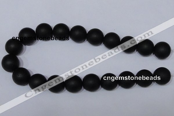 CBS08 15.5 inches 18mm round black stone beads wholesale