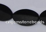 CBS12 15.5 inches 18*25mm oval black stone beads wholesale