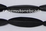 CBS14 15.5 inches 12*40mm marquise black stone beads wholesale