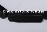 CBS15 15.5 inches 12*40mm cylinder black stone beads wholesale