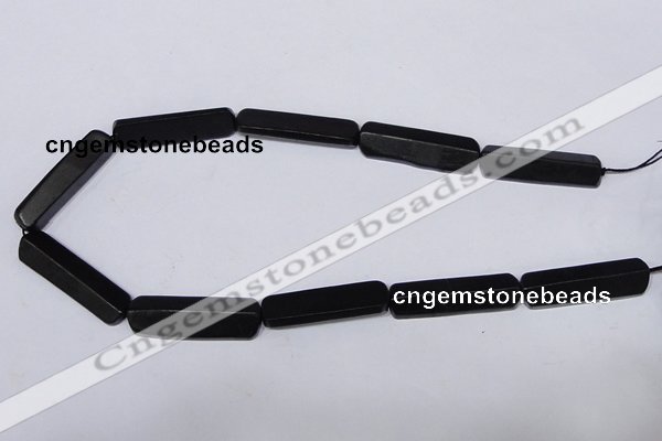 CBS15 15.5 inches 12*40mm cylinder black stone beads wholesale