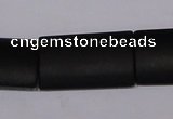 CBS16 15.5 inches 18*30mm rectangle black stone beads wholesale