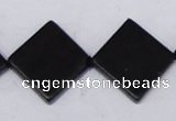 CBS17 15.5 inches 20*20mm diamond black stone beads wholesale