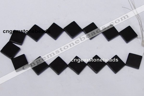 CBS17 15.5 inches 20*20mm diamond black stone beads wholesale