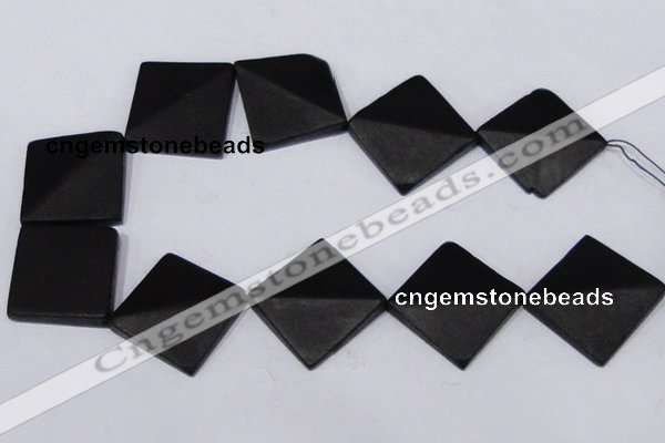 CBS18 15.5 inches 30*30mm diamond black stone beads wholesale