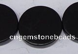 CBS20 15.5 inches 30mm coin black stone beads wholesale