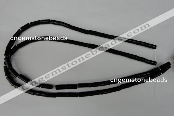 CBS208 15.5 inches 5*12mm tube blackstone beads wholesale