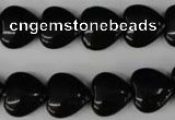 CBS232 15.5 inches 14*14mm heart blackstone beads wholesale