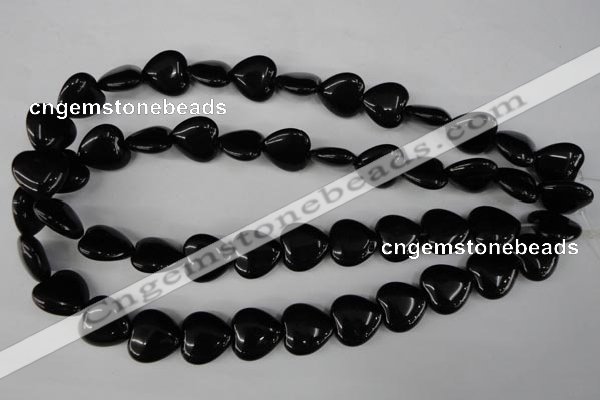 CBS233 15.5 inches 16*16mm heart blackstone beads wholesale