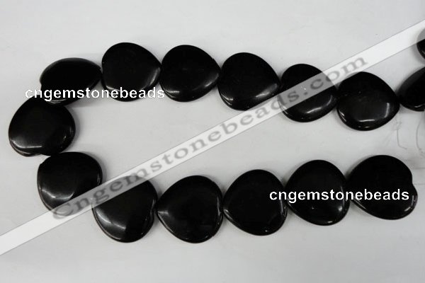 CBS236 15.5 inches 30*30mm heart blackstone beads wholesale