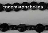 CBS238 15.5 inches 10mm flat round blackstone beads wholesale