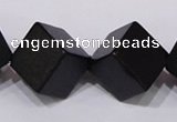 CBS25 15.5 inches 15*15mm cube black stone beads wholesale