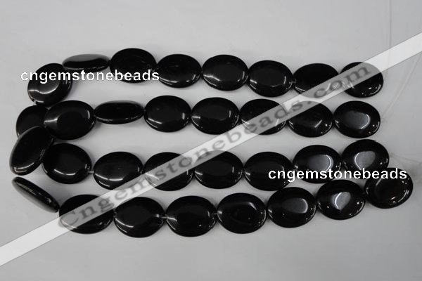 CBS253 15.5 inches 20*25mm oval blackstone beads wholesale