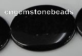 CBS256 15.5 inches 30*40mm oval blackstone beads wholesale