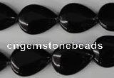 CBS265 15.5 inches 13*18mm flat teardrop blackstone beads wholesale