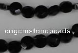 CBS291 15.5 inches 8mm faceted coin blackstone beads wholesale