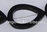 CBS30 15.5 inches 30*40mm teardrop black stone beads wholesale