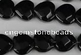 CBS305 15.5 inches 15*15mm faceted heart blackstone beads wholesale