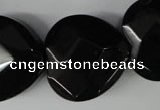 CBS308 15.5 inches 26*26mm faceted heart blackstone beads wholesale