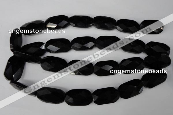 CBS320 15.5 inches 18*30mm faceted rectangle blackstone beads wholesale