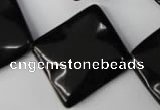 CBS335 15.5 inches 24*24mm wavy diamond blackstone beads wholesale