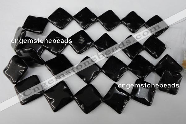 CBS335 15.5 inches 24*24mm wavy diamond blackstone beads wholesale