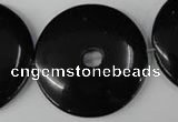 CBS340 15.5 inches 40mm donut blackstone beads wholesale