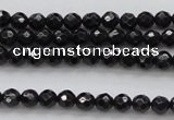 CBS503 15.5 inches 4mm faceted round A grade black spinel beads