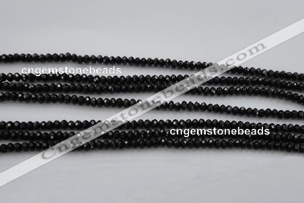 CBS506 15.5 inches 2*3mm faceted rondelle A grade black spinel beads