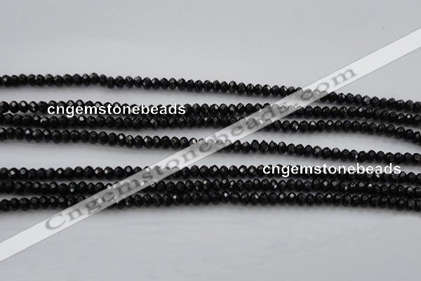 CBS507 15.5 inches 2*4mm faceted rondelle A grade black spinel beads