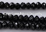 CBS508 15.5 inches 4*6mm faceted rondelle A grade black spinel beads